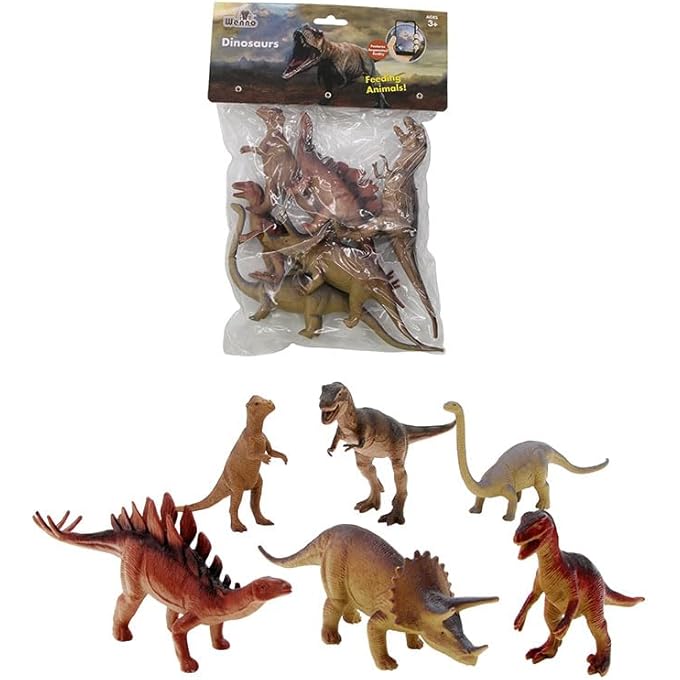 WENNO 10 PCS DINOSAUR PLAYSET IN PVC BAG WITH 7.75" HEADER CARD - Image 1